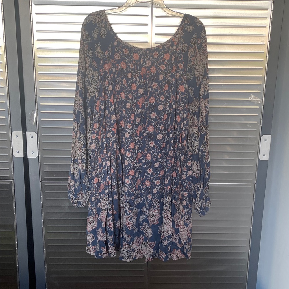 Free People Navy and Red Patterned Dress - Picture 3 of 3